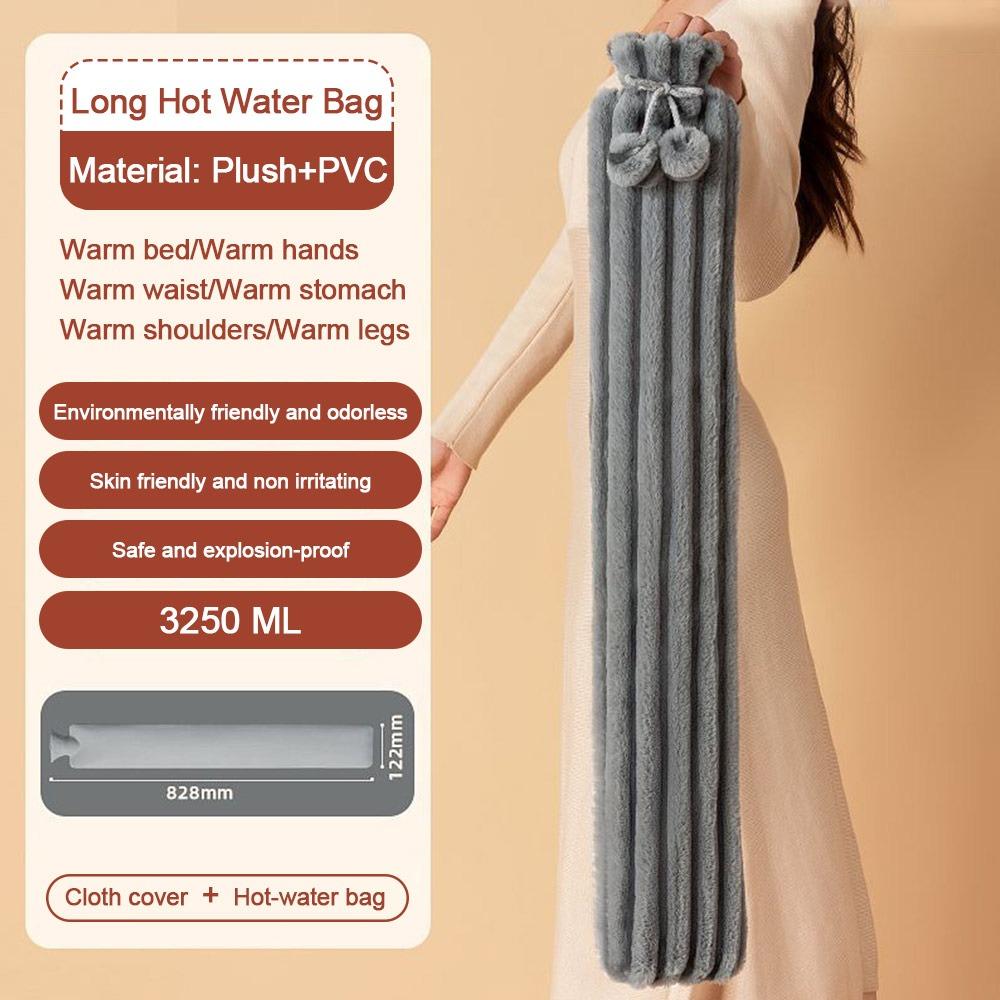 3250ML Portable Winter Long Hot Water Bag Kawaii Soothing Aching Insulation Hot Water Bottle Cute Soft Hand Warmer
