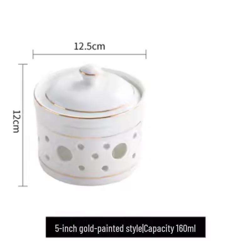 Ceramic Insulated Stew Bowl Set with Candle Heater