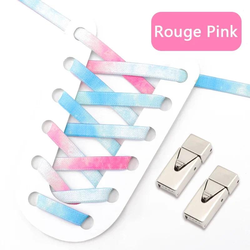 1 Pair Elastic Shoe Laces Rainbow No Tie Shoelaces For Sneaker Men And Women Fashion Leisure Lazy Shoes Lace Rubber Band