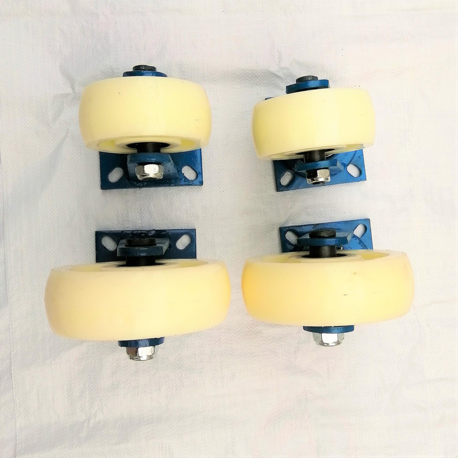 Ультрапрочное белое нейлоновое колесо для тележки с толстым кронштейном 10 inch Super Heavy White Nylon Wheel Swivel