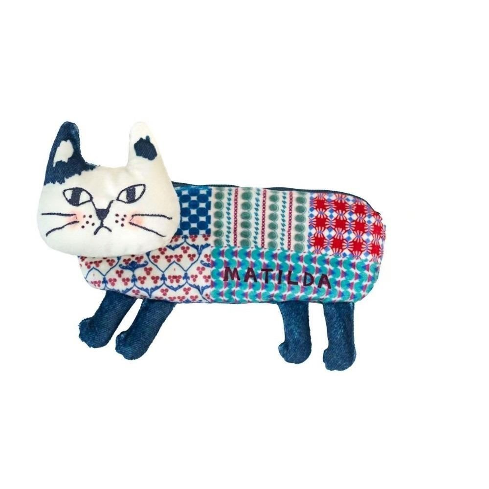 

Large Capacity Cat Climbing Pencil Case Multi-functional Students Stationery Bag Students синий