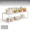 Expandable Kitchen Counter Organizer, Single tier Carbon Steel Shelf, NoDrill Cabinet Separator Rack
