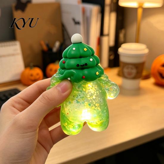 Safe TPR Squeeze Toys Christmas Santa Snowman Stress Ball, Slow Rising Soft Fidget for Anxiety Toy Relief, Cute Holiday Decompression Gift Portable