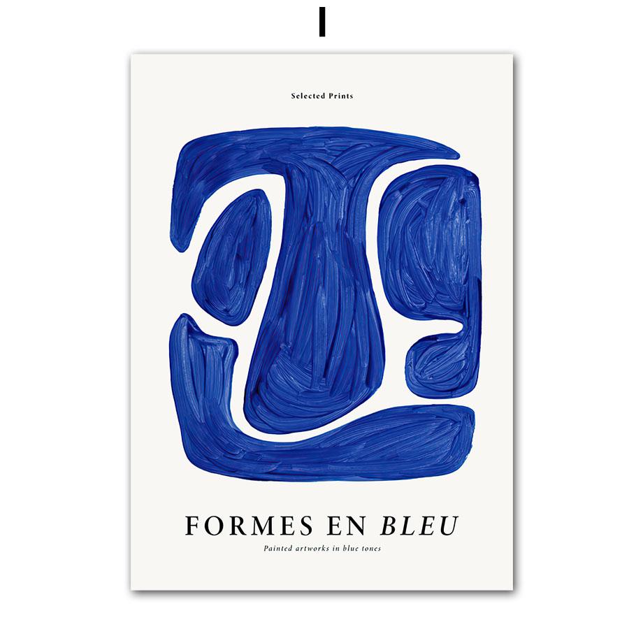 Wall Art Print Canvas Pictures Blue Girl Body Pigeons Line Minimalist Abstract Living Room Home Decoration Painting Poster Salon