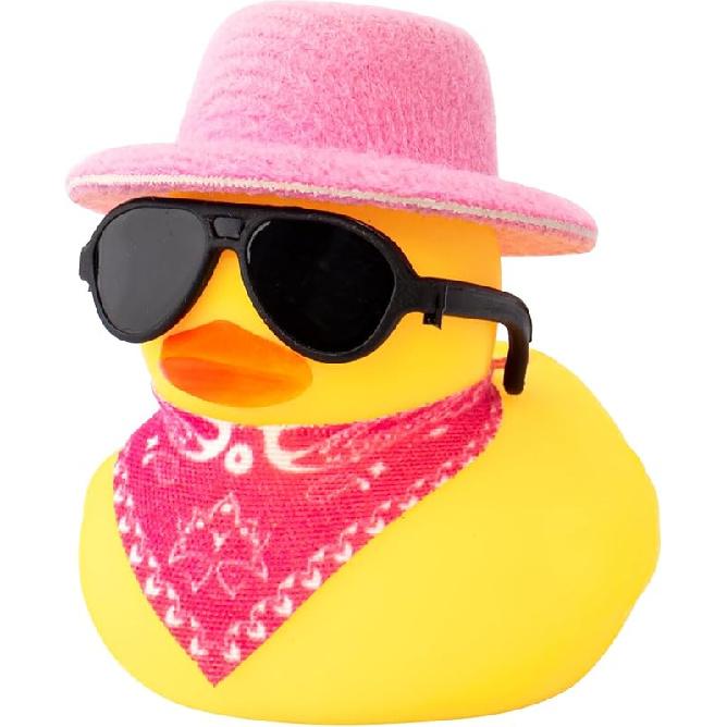 Wonuu Rubber Duck Car Ornaments Yellow Duck Car Dashboard Decorations with Propeller Helmet for Christmas Decor and Home Decorations for Adults