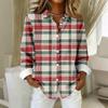 Women's Shirt Blouse Christmas Print Button Long Sleeve Casual Basic Shirt Collar Regular Top