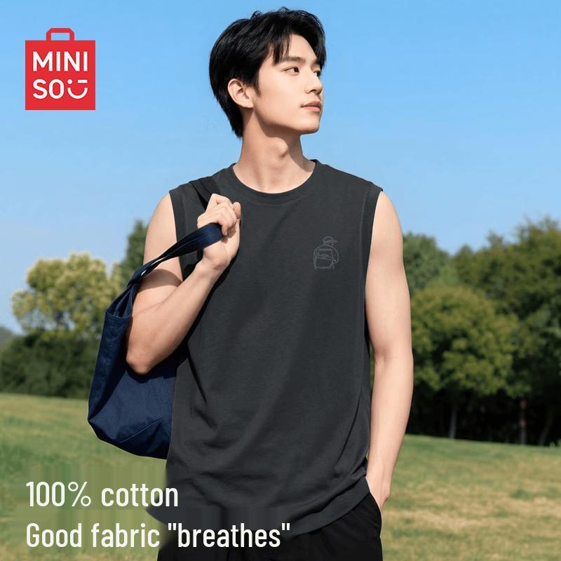 Мужская хлопковая майка без рукавов MINISO XL