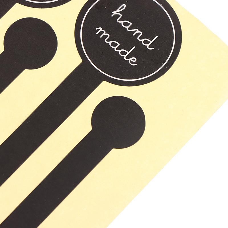 100Pcs Adhesive Long Style Handmade Cake Packaging Sealing Label Kraft Sticker