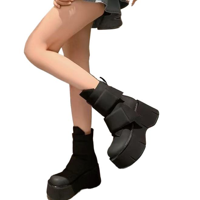 Fashion High Quality Women Boots Platform Ankle Boots Casual Outdoor Botas Anti Slip Boots Fashion Shoes Leather zapatillas de mujer