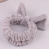 Versatile Candy Color Omg Letters Bow Headband Coral Fleece For Daily Facial Routines