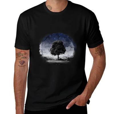 Czarne słońce w kosmosie T-shirt męski t-shirt graficzny męskie t-shirty wysokiej jakości luksusowa marka bawełniane t-shirty męskie 100% T-shirt