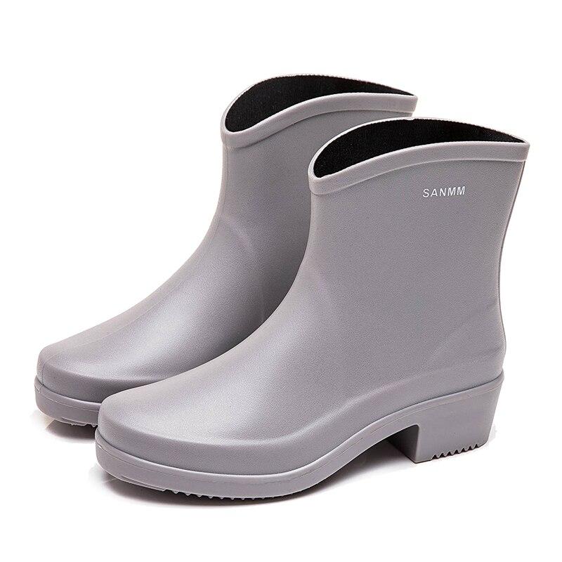 Botas de lluvia de tacón grueso para mujeres para zapatos de agua  impermeables a la lluvia comprar a buen precio — entrega gratuita, reseñas  reales con fotos — Joom