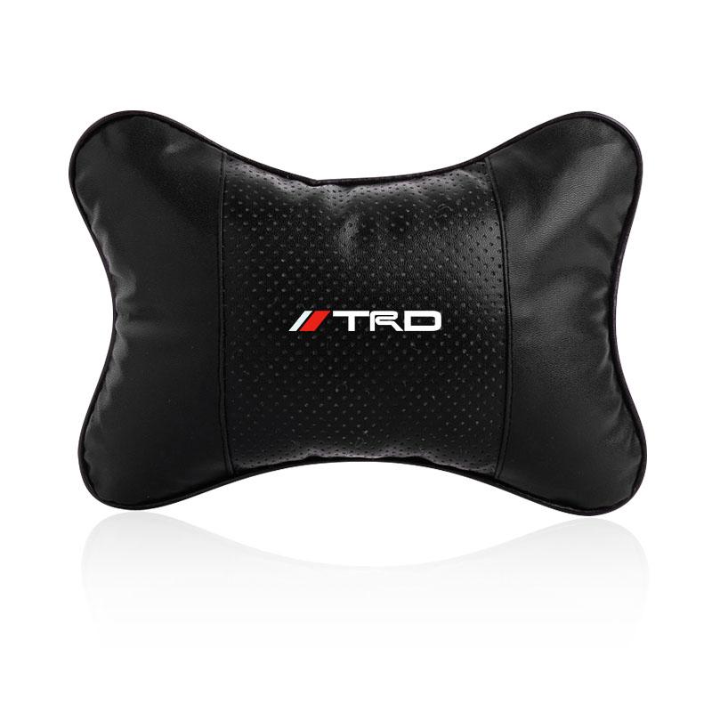 1/2Pcs Leather Car Interior Seat Headrest Neck Pillow Car Accessories For Toyota GR Camry Corolla Yaris Chr Auris Avensis T25