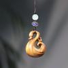 Green Sandalwood Rosewood Swan Pendant Keychain Charm
