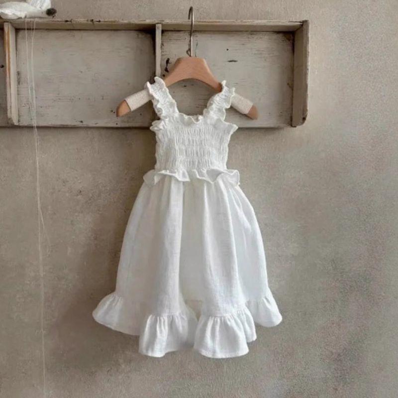 Sister Matching Outfits Baby Clothes Summer Style for Girls Solid Color Ruffled Strap Princess Romper Jumpsuit