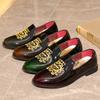 Men's Fashion Leather Embroidery Loafers Mens Casual Printed Moccasins Oxfords Shoes Man Party Driving Flats EU size 38-45