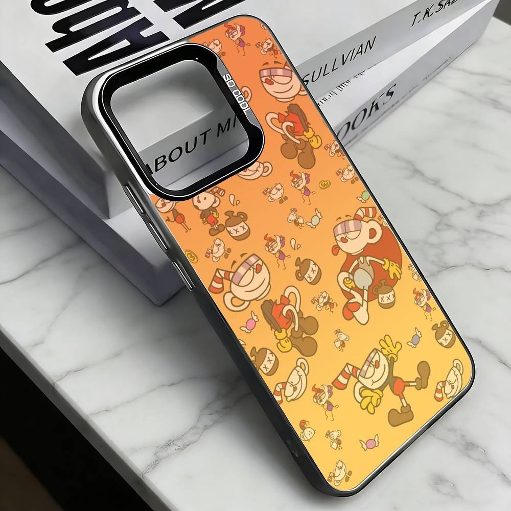 Game Cuphead   Phone Case For iPhone 17,16,15,14,13,12,11 Plus,Pro Max,XS,Colored Silver Plated Inside Cover