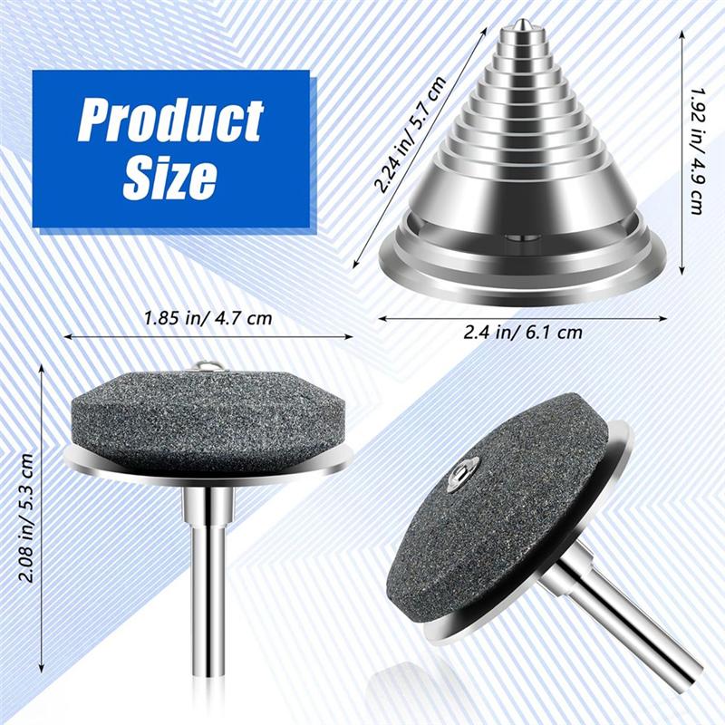 A96I-Rasenmähermesser-Schärfer-Set 2 Stück Metallmesser Stein Mit 1 Stück Balance-Werkzeug Rasenmäher Reparaturset