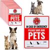12 Pcs Pet Alert Fire Rescue Sticker Emergency Pet Window Decal Premium Self-Adhesive Vinyl Fade Resistance Alarm Warning Sign for Indoor Outdoor