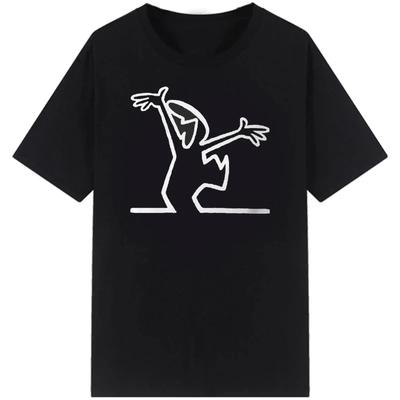 La Linea The Line Osvaldo Cavandoli TV print dames T-shirt casual basics O-hals Zwart shirt korte mouw dames T-shirts