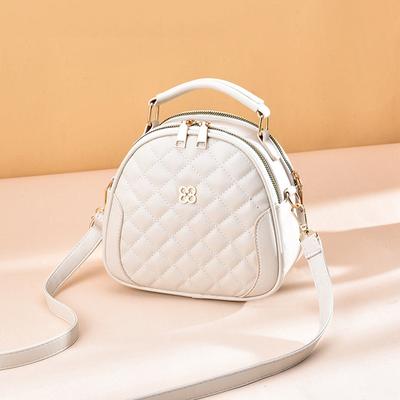 Shoulder Small Crossbody Round Bag Tide Women's Bag Korean Style Fresh and Stylish Rhombus Plaid