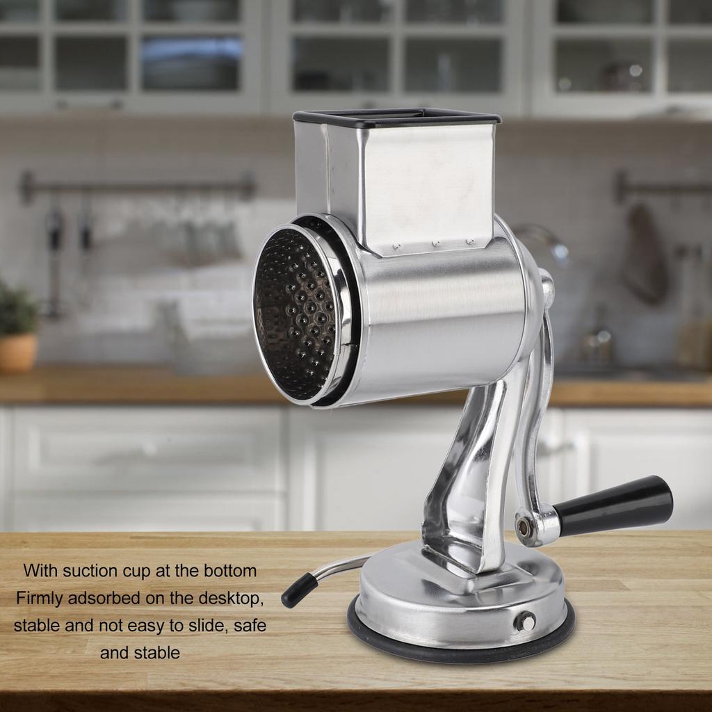 1PC Stainless Steel Manual Cheese Grater and Shredder with 5 Interchangeable Blades and Handle for Vegetable Nut Potato