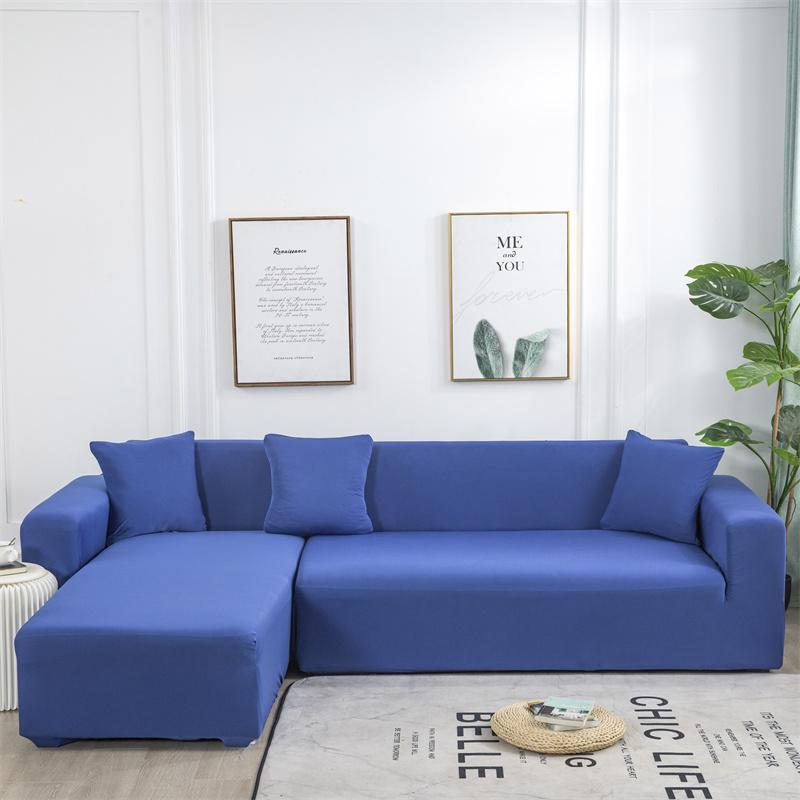 Solid Color Sofa Covers for Living Room Elastic Corner Couch Cover L Shaped Chaise Longue Slipcovers Chair Protector Home Decor