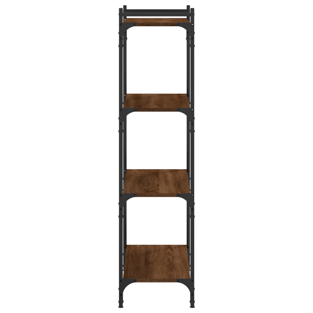 Bookshelf 4 Shelves Brown Oak Effect 80 X 30 X 120 Cm Engineered Wood