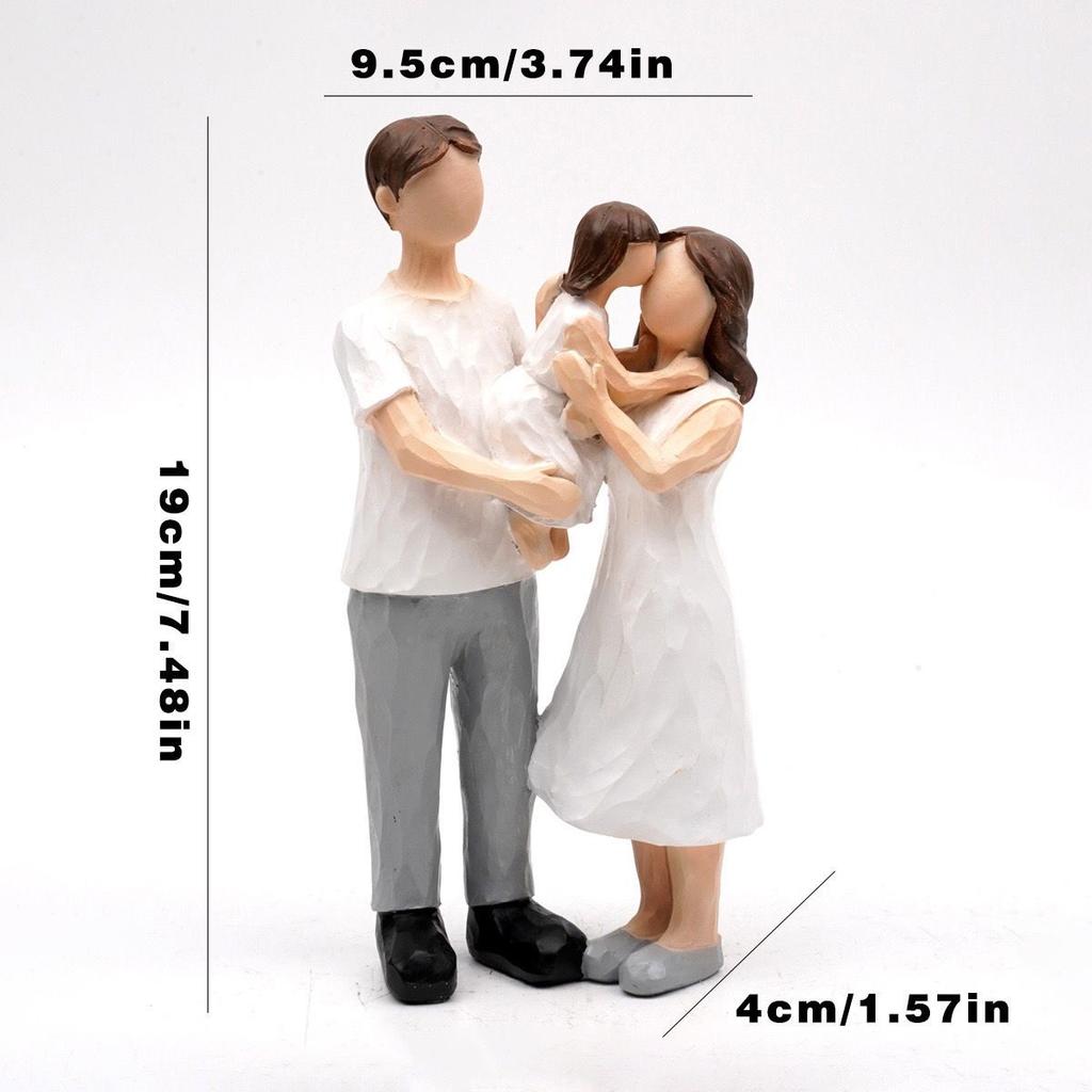 Nordic Style Creative Resin Family Figurines – Couple and Child Home Decor Ornament, Happy Family Sculpture Gift