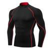Men's High Neck Performance Long Sleeve Sports Shirt - Stretch, Breathable, Stand-Up Collar for Running & Basketball