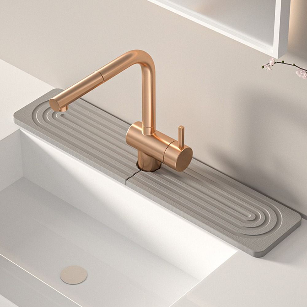 2 Stück/Set Rutschfeste Abtropfmatte für Armaturen Diatomit Spülbecken Spritzschutzmatten Küchen- Badezimmerbedarf