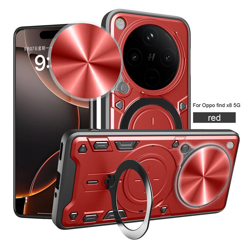 For OPPO Find X8 Pro Case Slide Camera Lens Armor Phone Case For Oppo Find X8 X8Pro Car Magnetic Ring Stand Holder Back Cover