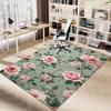 1PC Rose Pattern Non-Slip Floor Carpet Compatible for Office&Living Room&Bedroom&Dining room - Flat- Soft & Pattern, Vibrant Colors-W303