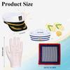 3Pcs Captain Hat Set, Sailor Hat Set, Sailor Hat For Boat Uniforms, Yacht Captain Hat, Sailor Boat Hat, Boat Scarf, Unisex Captain Costume For