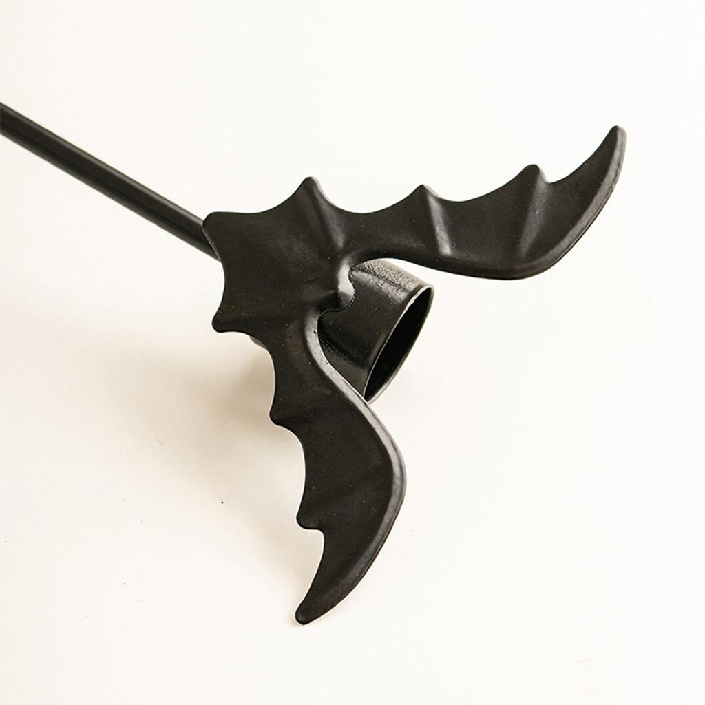 Jern Flaggermus Lysestaker Halloween Dekorasjoner Gotiske Hjem Aksent Midtstykker Konisk Lysestake Stativ For Skrekkfester
