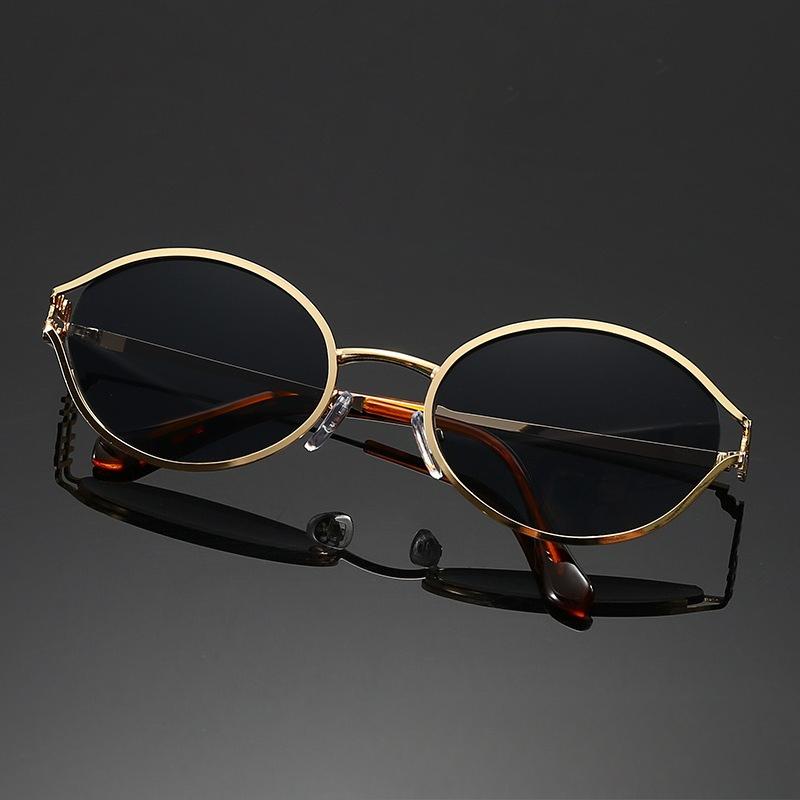 Retro Ovale Hule Solbriller Dame Mote Street Photography Trend Allsidige Solbriller Utendørs Reise UV-bestandige Briller