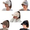 Novelty Furry Knitted Baseball Cap with Earflaps Women Influencers Same Slouchy Warm Ear Protections Empty Top Hat
