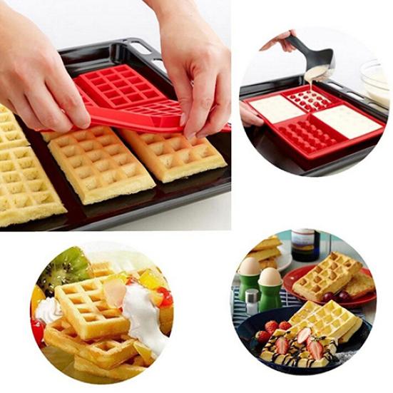 Nützliche Waffeln Kuchen Schokolade DIY Pfanne Silikonform Backform Küchenwerkzeug