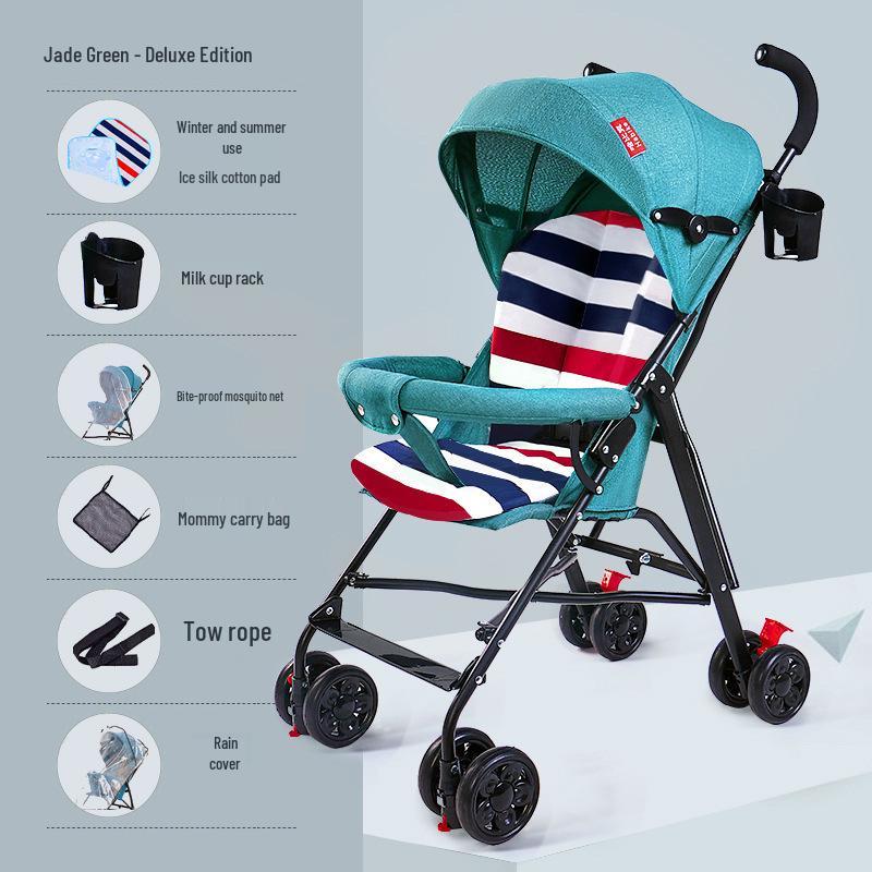Lightweight Folding Umbrella Stroller with Reclining Seat for Babies and Toddlers
