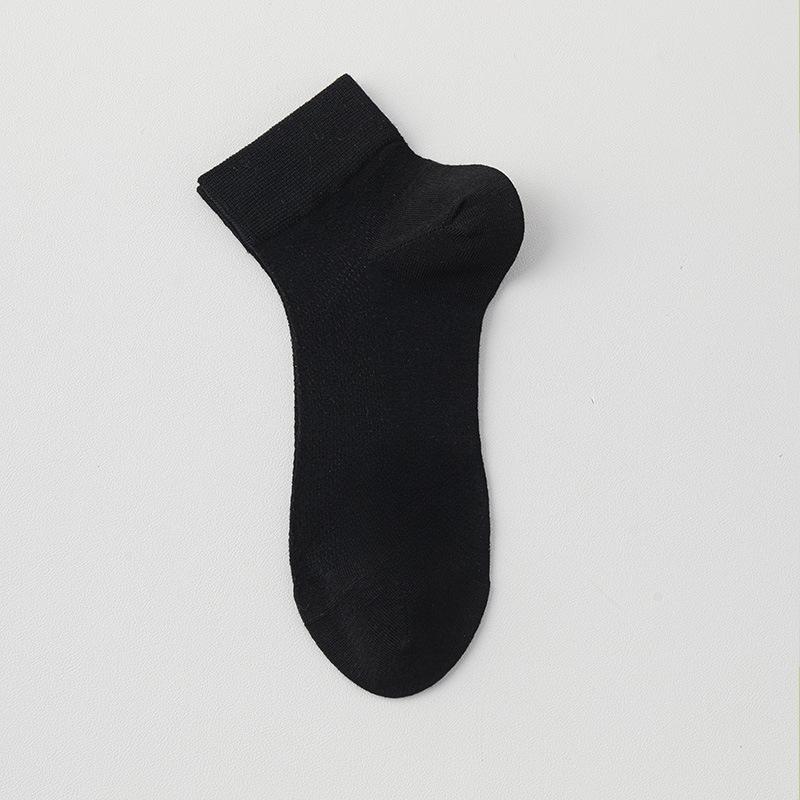 

Men s Summer Thin Pure Color Casual Mesh Sweat Absorption Breathable Deodorant Cool Feeling Boneless Socks 1 pair чорний