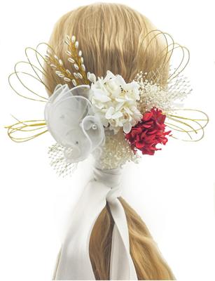 [JZOON] Coming-of-Age Ceremony Hair Ornament, Tsumami Hair Ornament, Tsumami Zaiku 10-Piece Set, Hair Ornament for Furisode, Graduation Ceremony,