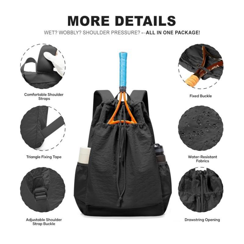 Lightweight Waterproof Tennis Racket Bag Badminton Pickleball Unisex Crossbody Backpack Sports Gear Carrier