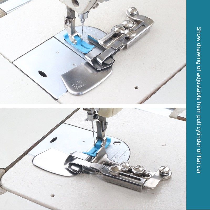 New Arrival Machine Flat A11 Hem Width Adjustable Curling Slide Hemmer Roller Synchronous Car Neutral Hemming Device