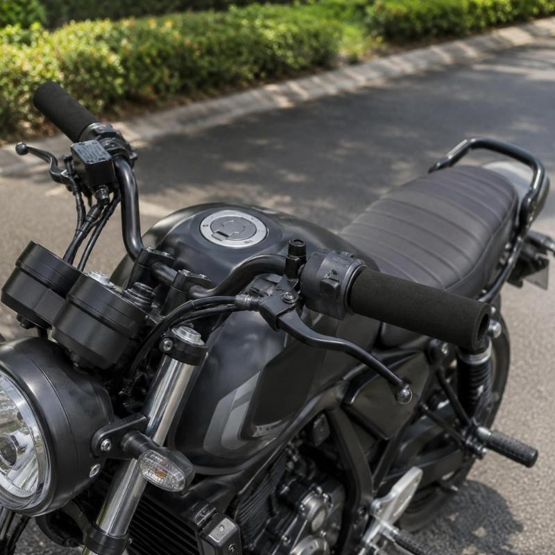 Soft Sleeve Motorcycle Handlebar Grip Covers 1 Pair, Black Slip-On Covers for Daily Commute, City Travel and Routine Replacement Use