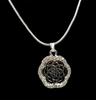 Silver necklace with an openwork flower-shaped pendant - Lorenti
