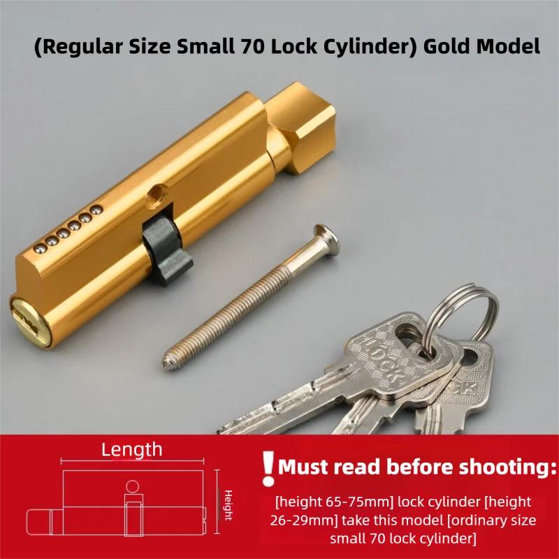 Aluminum Thumb Turn Door Lock Cylinder for UPVC Anti-Pick Security Hardware with 3 Home Safety Keys (Gold,70mm)