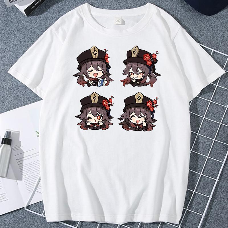 

Игровая футболка Genshin Impact Kawaii Паймон Мультяшный графический топ Женская Мужская Милая Аниме Уличная одежда Харадзюку Эстетичная футболка Ropa Mujer 4XL