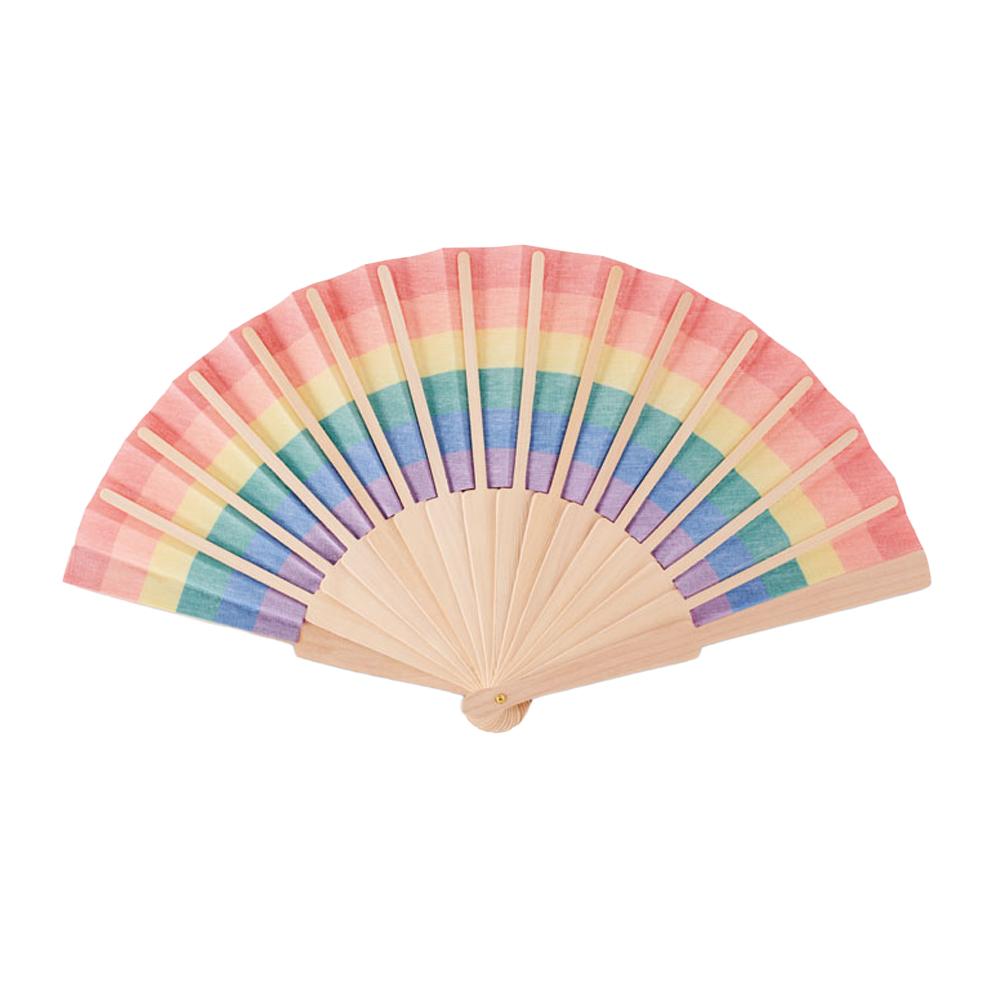 MidOcean Bowfan Rainbow Wooden Handheld Fan
