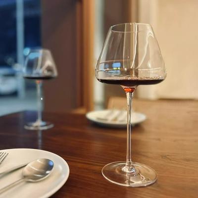 Crystal Burgundy Red Wine Glass Elegant Luxury Large Bowl Concave Base Stemware for Champagne Sparkling Drinking Bar Party