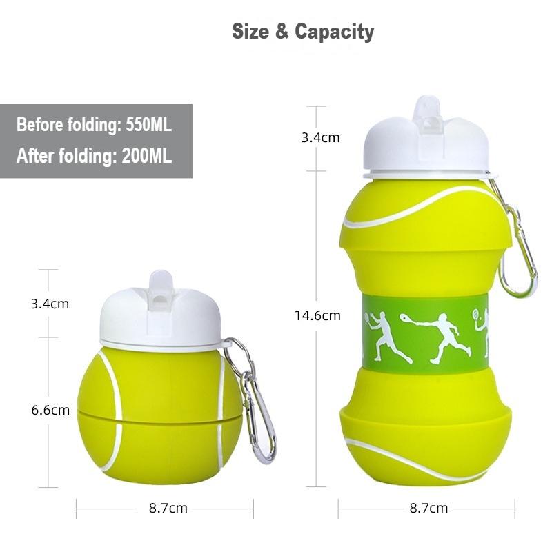 Silicone Foldable Water Bottle Portable Leakproof Cup for Outdoor Sports Travel School Use 350ml 550ml Available